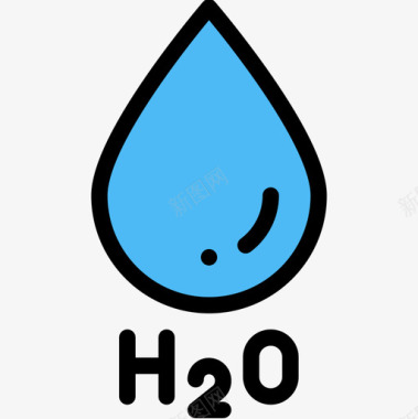 H2o生物学2线性颜色图标图标
