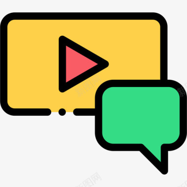 对话音频和视频5线性颜色图标图标