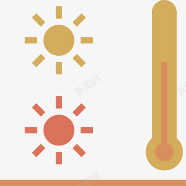 温暖加倍温暖天气136平坦图标图标
