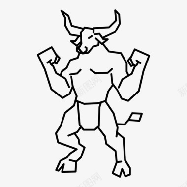 希腊牛头怪水牛希腊图标图标
