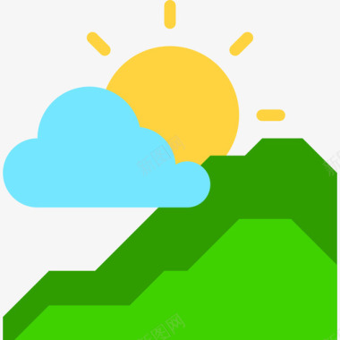 云彩和太阳太阳129号天气平坦图标图标