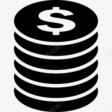 财富比重美元硬币堆叠银行收藏图标图标