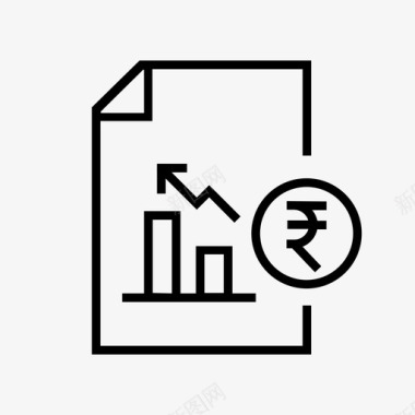 货币卢比卢比增长利息货币增长图标图标