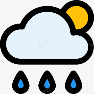 雨雨天气104线性颜色图标图标