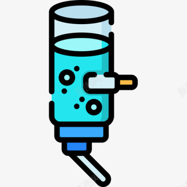 宠物足迹饮水机宠物18线性颜色图标图标