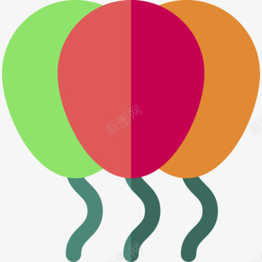气球玩具气球气球生日和派对平的图标图标