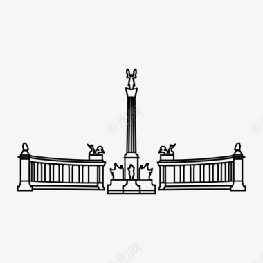 分销英雄英雄广场布达佩斯匈牙利图标图标
