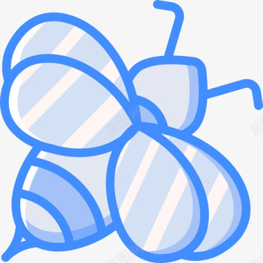 蜜蜂春天24蓝色图标图标