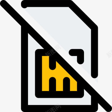 mobile在Sim卡上mobile6线性颜色图标图标