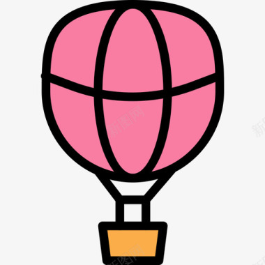 气球玩具气球气球旅行81线性颜色图标图标