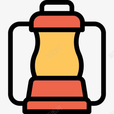 灯笼野营63直线颜色橙色图标图标