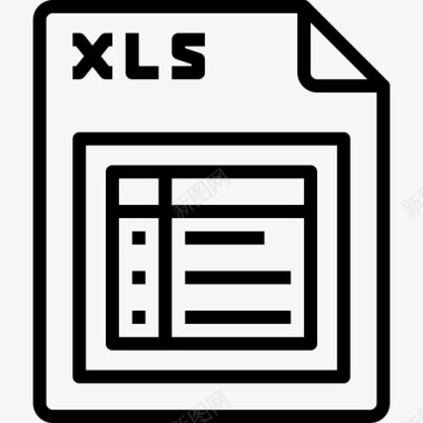 XLSXls文件类型和格式线性图标图标