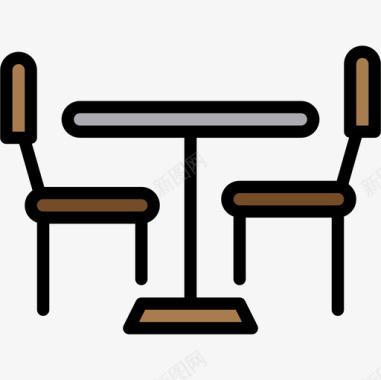 餐桌家具及家居装饰5件线条色彩图标图标