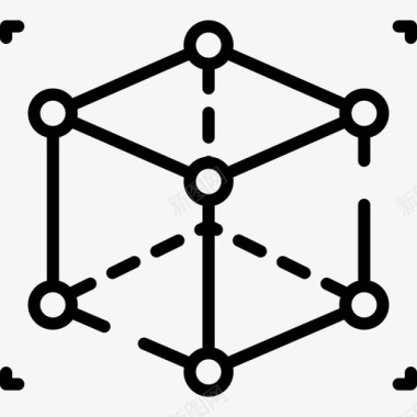 各色立方体立方体虚拟现实31线性图标图标