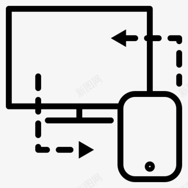 接到将电话连接到电视链接智能手机图标图标