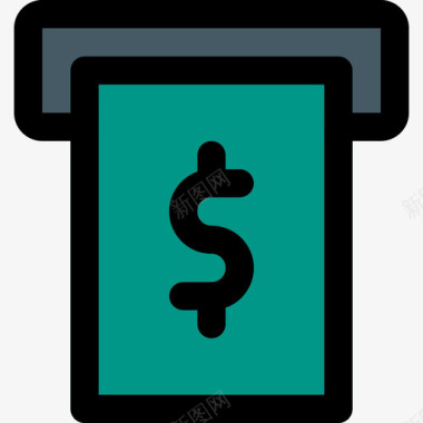加密货币自动取款机货币32线性颜色图标图标