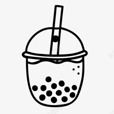 泡泡奶茶波霸饮料图标图标