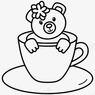 咖啡杯里的熊咖啡杯仓鼠图标图标