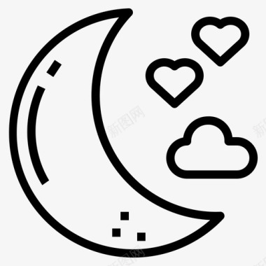月亮一半爱情图标图标