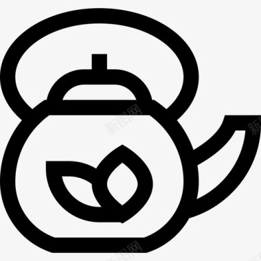 茶壶瑜伽和中年3线性图标图标