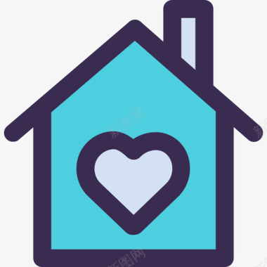 home标志Home安全7线性颜色蓝色图标图标