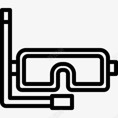 佩戴护目镜标志护目镜旅行92线性图标图标