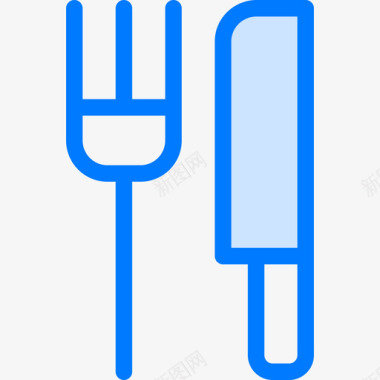 餐具102号酒店蓝色图标图标