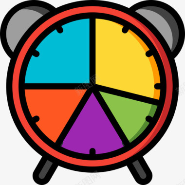 闹钟时间管理33线性颜色图标图标