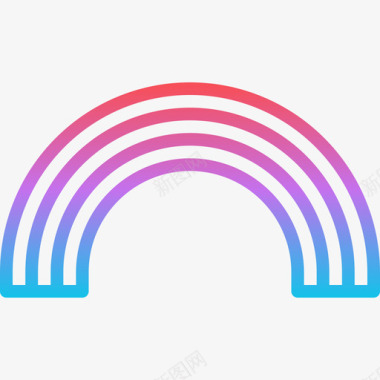 彩虹卡纸彩虹162号天气梯度图标图标