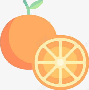 橘子水果和蔬菜15扁平图标图标