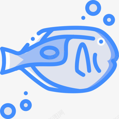 外科医生鱼海洋生物蓝色图标图标