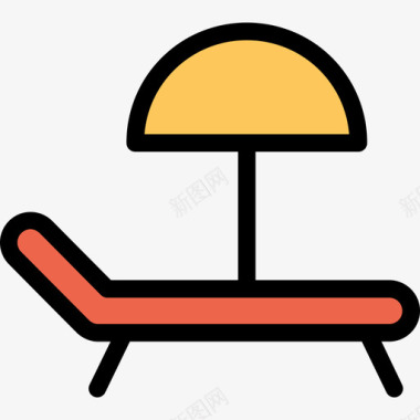 美容SPA日光浴床美容spa6直线颜色橙色图标图标