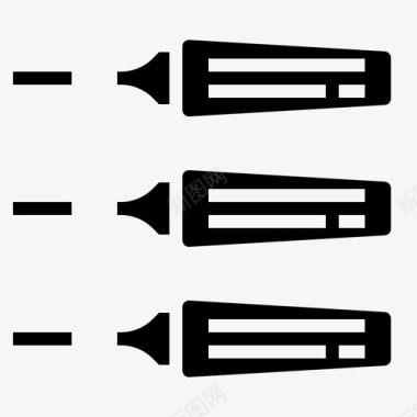 矢量马克笔荧光笔马克笔文具图标图标