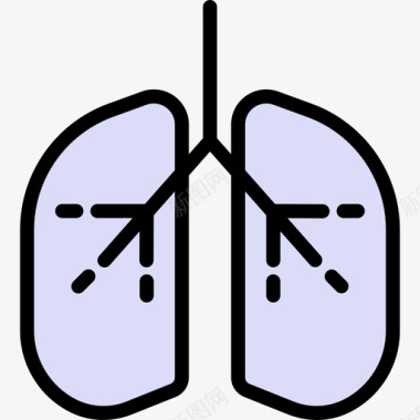肺癌肺肺保健7线性颜色图标图标