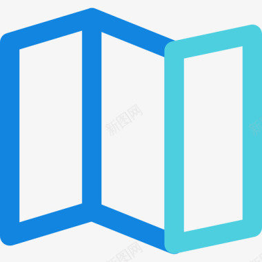 蓝色线地图界面53线蓝色图标图标