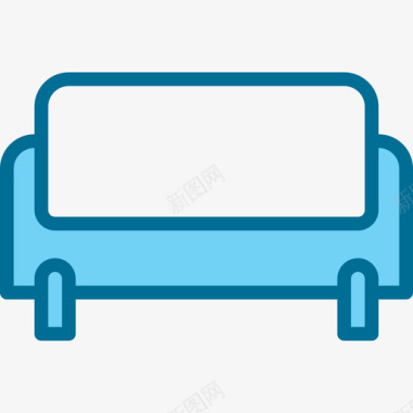 4K图标沙发家具和家居装饰4蓝色图标图标