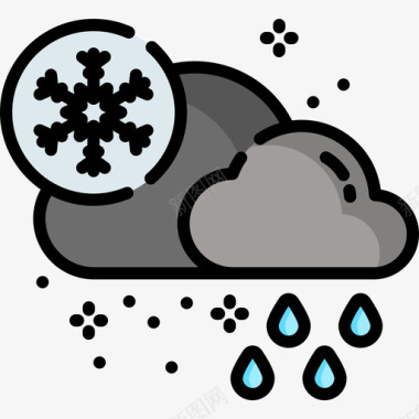 暴雪157号天气线性颜色图标图标