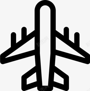 公共交通标识飞机公共交通12直线图标图标