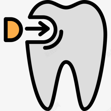 牙齿牙齿矫正牙齿牙齿6线形颜色图标图标
