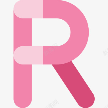 字母R平面48扁平图标图标