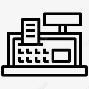 收据收据打印机条形码电子图标图标