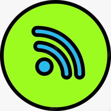 WiFi无线连接Wifi新闻8线性颜色图标图标