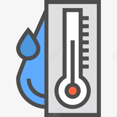 灰色温度计温度计天气98线性颜色图标图标