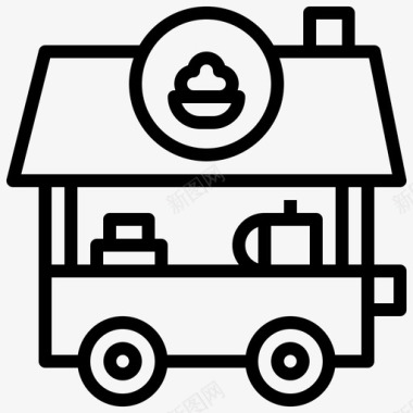 餐车有盖食品和餐厅图标图标