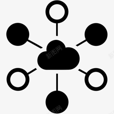 百度云服务器网络共享云云计算图标图标