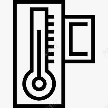 灰色温度计温度计天气100线性图标图标