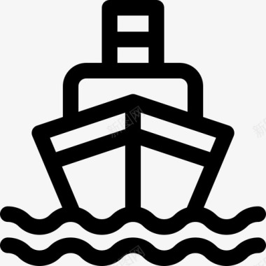 公共交通标识船公共交通12直线图标图标
