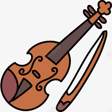 小提琴乐器17彩色图标图标