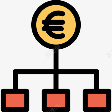 橙色搭配欧元银行和金融22直线颜色橙色图标图标