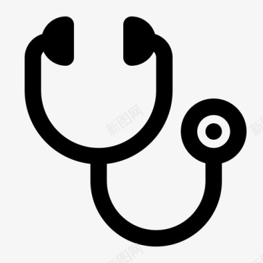 医疗健康插画听诊器医生健康图标图标